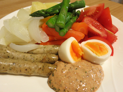 ジャーク温野菜(Steamed vegetable with Jerk dressing)